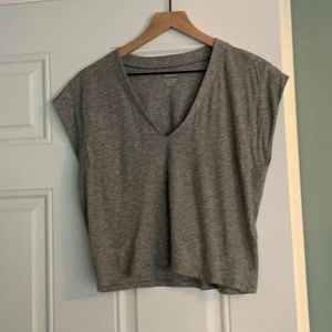 Frame Le High Rise v neck crop tee shirt